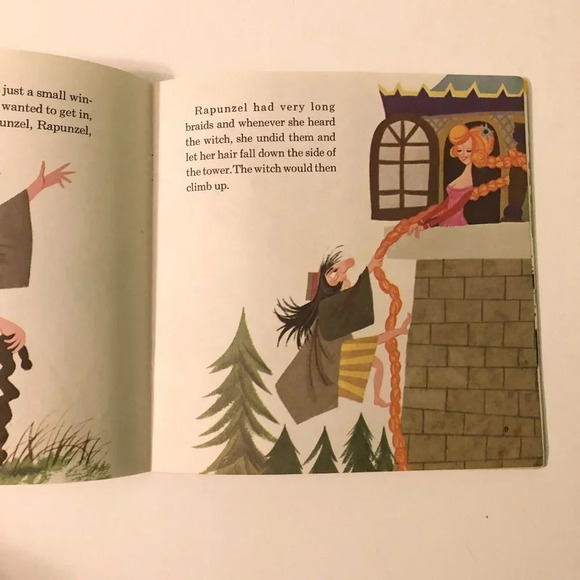 Vintage 1970 Disney The Story of Rapunzel Book Only No Record - Picture 10 of 16